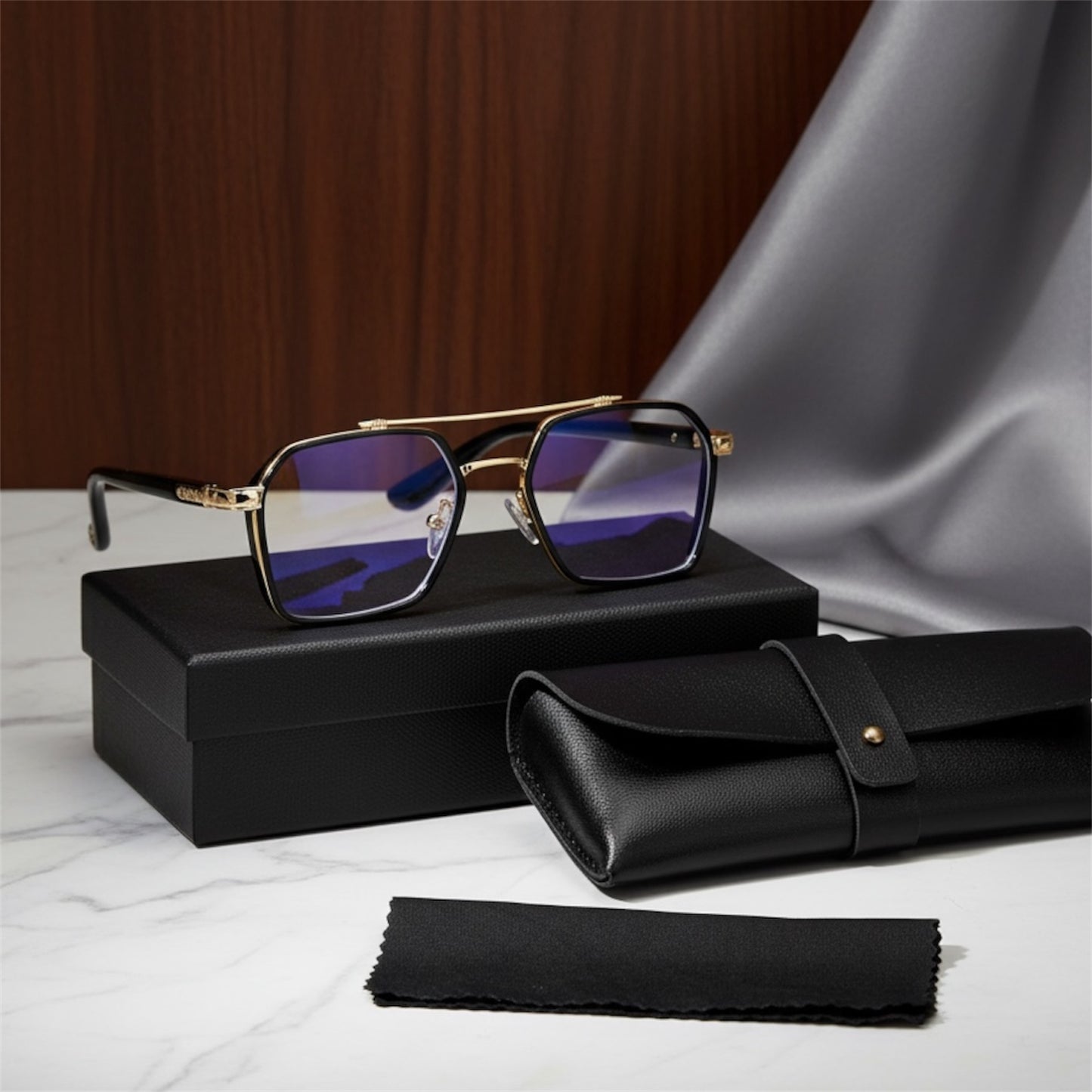 Lunette Photochromic Pont Double  Anti-Lumière Bleu